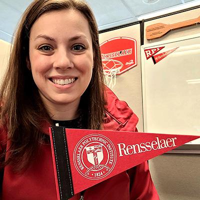 Christina Gilliland with RPI memorabilia