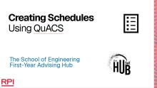 Creating Schedules Using Quacs Title Page